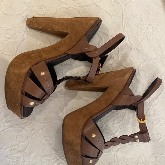 Aldo brown suede platform sandals 38 - Picture 5 of 6